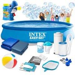 Basen ogrodowy rozporowy 457 x 84 cm 15w1 INTEX 28158 + maszynka do baniek GRATIS