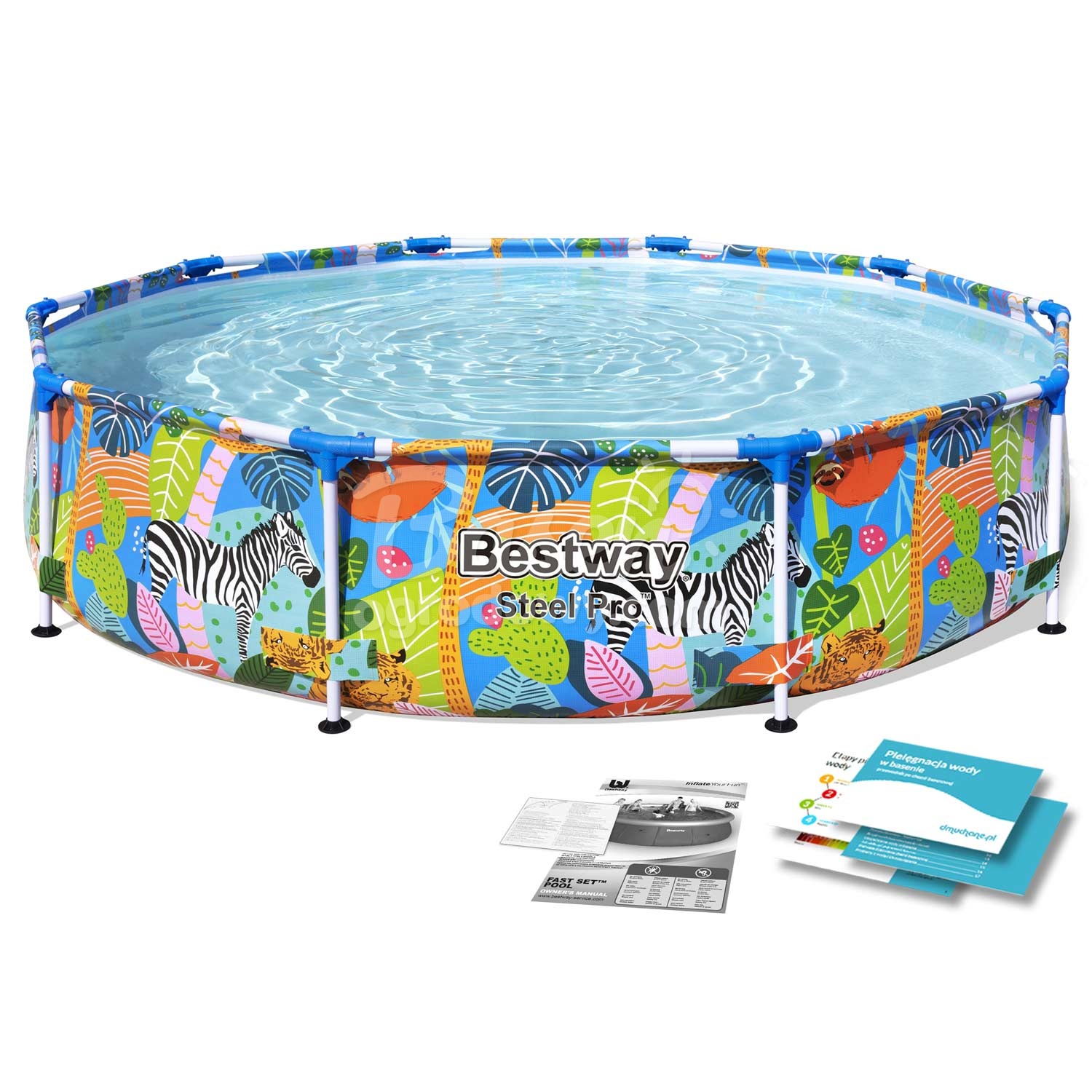 Basen ogrodowy stelażowy 305x66 BESTWAY ZESTAW 4w1