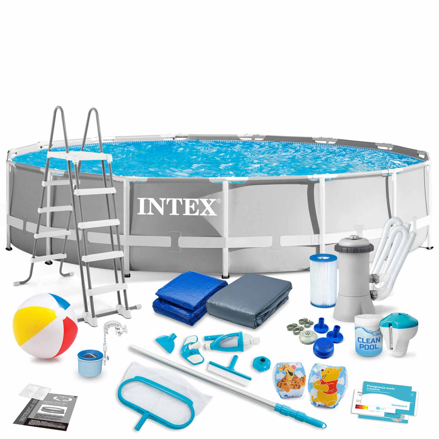 Basen ogrodowy stelażowy 457x107cm zestaw 21w1 INTEX 26724