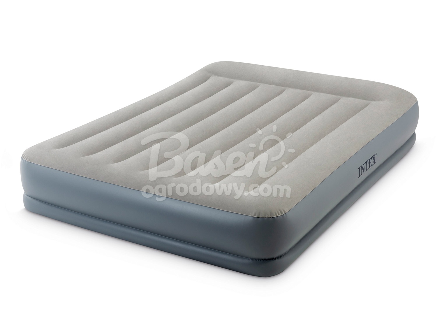 Materac welurowy Pillow Rest z wbudowaną pompką 152 x 203 x 30 cm INTEX 64118